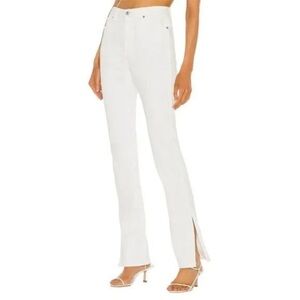Something Navy NWT Nina Denim Pants With Slit in White‎ Women's Sz 10 High Rise